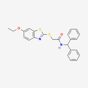 molecular formula C24H22N2O2S2 B4141931 N-(diphenylmethyl)-2-[(6-ethoxy-1,3-benzothiazol-2-yl)thio]acetamide 