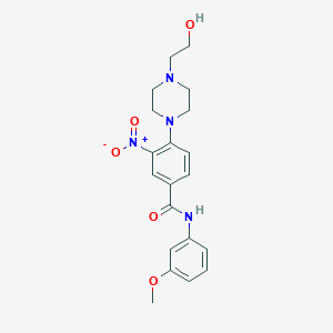 molecular formula C20H24N4O5 B4141932 4-[4-(2-hydroxyethyl)-1-piperazinyl]-N-(3-methoxyphenyl)-3-nitrobenzamide 