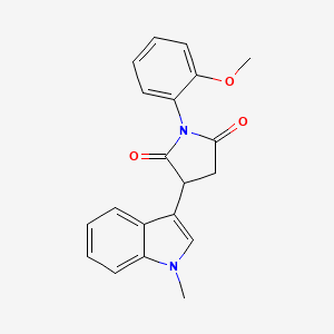 molecular formula C20H18N2O3 B4141943 1-(2-methoxyphenyl)-3-(1-methyl-1H-indol-3-yl)-2,5-pyrrolidinedione 