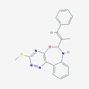 molecular formula C20H18N4OS B414195 6-(1-Methyl-2-phenylvinyl)-3-(methylsulfanyl)-6,7-dihydro[1,2,4]triazino[5,6-d][3,1]benzoxazepine 