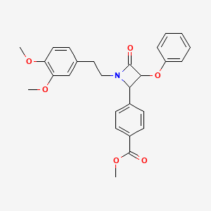 molecular formula C27H27NO6 B4141967 methyl 4-{1-[2-(3,4-dimethoxyphenyl)ethyl]-4-oxo-3-phenoxy-2-azetidinyl}benzoate 