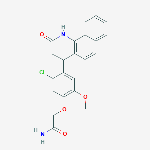 molecular formula C22H19ClN2O4 B4141975 2-[5-chloro-2-methoxy-4-(2-oxo-1,2,3,4-tetrahydrobenzo[h]quinolin-4-yl)phenoxy]acetamide 