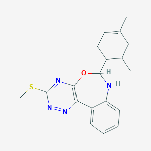 molecular formula C19H22N4OS B414198 6-(4,6-Dimethylcyclohex-3-en-1-yl)-3-methylsulfanyl-6,7-dihydro-[1,2,4]triazino[5,6-d][3,1]benzoxazepine CAS No. 5492-42-2