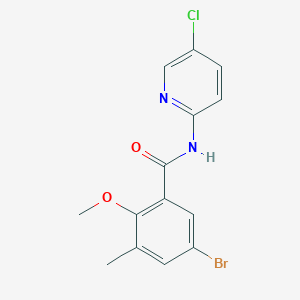 molecular formula C14H12BrClN2O2 B4141996 5-bromo-N-(5-chloro-2-pyridinyl)-2-methoxy-3-methylbenzamide 