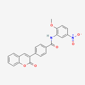 molecular formula C23H16N2O6 B4142047 N-(2-methoxy-5-nitrophenyl)-4-(2-oxo-2H-chromen-3-yl)benzamide 
