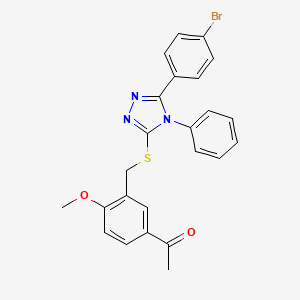1-[3-({[5-(4-bromophenyl)-4-phenyl-4H-1,2,4-triazol-3-yl]thio}methyl)-4-methoxyphenyl]ethanone
