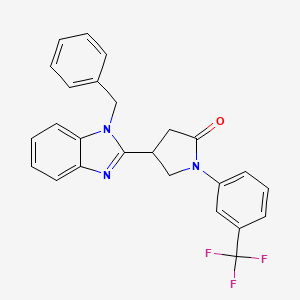 molecular formula C25H20F3N3O B4142070 4-(1-benzyl-1H-benzimidazol-2-yl)-1-[3-(trifluoromethyl)phenyl]-2-pyrrolidinone 