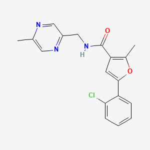 molecular formula C18H16ClN3O2 B4142093 5-(2-chlorophenyl)-2-methyl-N-[(5-methylpyrazin-2-yl)methyl]-3-furamide 
