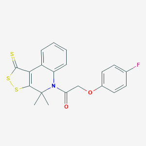 molecular formula C20H16FNO2S3 B414210 1-(4,4-Dimethyl-1-sulfanylidenedithiolo[3,4-c]quinolin-5-yl)-2-(4-fluorophenoxy)ethanone CAS No. 303051-68-5
