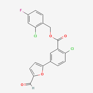 molecular formula C19H11Cl2FO4 B4142100 2-chloro-4-fluorobenzyl 2-chloro-5-(5-formyl-2-furyl)benzoate 