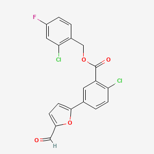 2-chloro-4-fluorobenzyl 2-chloro-5-(5-formyl-2-furyl)benzoate