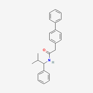 molecular formula C24H25NO B4142116 2-(4-biphenylyl)-N-(2-methyl-1-phenylpropyl)acetamide 