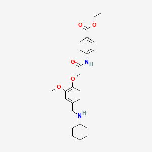 molecular formula C25H32N2O5 B4142138 ethyl 4-[({4-[(cyclohexylamino)methyl]-2-methoxyphenoxy}acetyl)amino]benzoate 