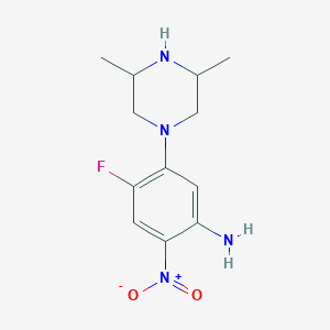 molecular formula C12H17FN4O2 B4142147 5-(3,5-dimethyl-1-piperazinyl)-4-fluoro-2-nitroaniline CAS No. 215734-57-9