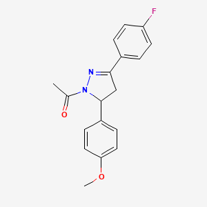 molecular formula C18H17FN2O2 B4142152 1-acetyl-3-(4-fluorophenyl)-5-(4-methoxyphenyl)-4,5-dihydro-1H-pyrazole 