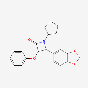 molecular formula C21H21NO4 B4142154 4-(1,3-benzodioxol-5-yl)-1-cyclopentyl-3-phenoxy-2-azetidinone 