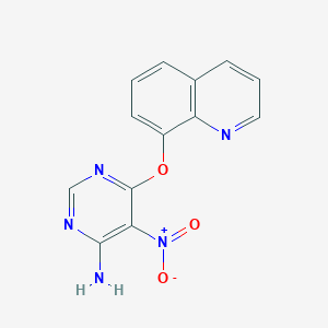 molecular formula C13H9N5O3 B4142162 5-nitro-6-(8-quinolinyloxy)-4-pyrimidinamine 