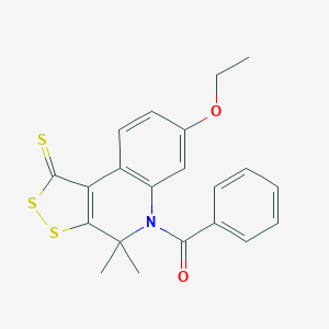 molecular formula C21H19NO2S3 B414220 5-benzoyl-7-ethoxy-4,4-dimethyl-4,5-dihydro-1H-[1,2]dithiolo[3,4-c]quinoline-1-thione CAS No. 305383-62-4