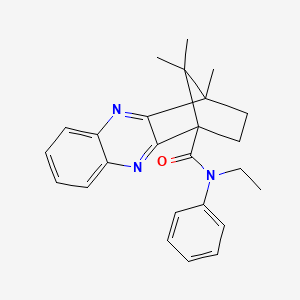 molecular formula C25H27N3O B4142204 N-ethyl-12,15,15-trimethyl-N-phenyl-3,10-diazatetracyclo[10.2.1.0~2,11~.0~4,9~]pentadeca-2(11),3,5,7,9-pentaene-1-carboxamide 