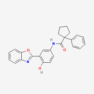 molecular formula C25H22N2O3 B4142211 N-[3-(1,3-benzoxazol-2-yl)-4-hydroxyphenyl]-1-phenylcyclopentanecarboxamide 