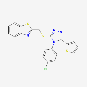 molecular formula C20H13ClN4S3 B4142227 2-({[4-(4-chlorophenyl)-5-(2-thienyl)-4H-1,2,4-triazol-3-yl]thio}methyl)-1,3-benzothiazole 