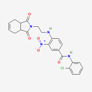 molecular formula C23H21ClN4O5 B4142251 N-(2-chlorophenyl)-4-{[2-(1,3-dioxo-1,3,3a,4,7,7a-hexahydro-2H-isoindol-2-yl)ethyl]amino}-3-nitrobenzamide 