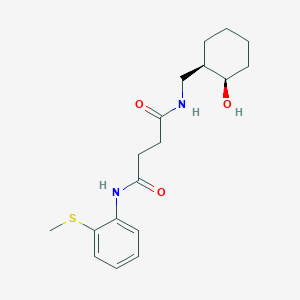 molecular formula C18H26N2O3S B4142278 N-{[(1R*,2R*)-2-hydroxycyclohexyl]methyl}-N'-[2-(methylthio)phenyl]succinamide 