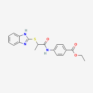 ethyl 4-{[2-(1H-benzimidazol-2-ylthio)propanoyl]amino}benzoate