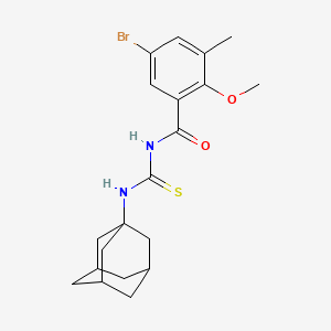 molecular formula C20H25BrN2O2S B4142292 N-[(1-adamantylamino)carbonothioyl]-5-bromo-2-methoxy-3-methylbenzamide 