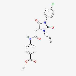 ethyl 4-({[3-allyl-1-(4-chlorophenyl)-2,5-dioxo-4-imidazolidinyl]acetyl}amino)benzoate