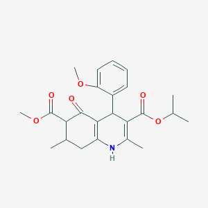 molecular formula C24H29NO6 B4142302 6-Methyl 3-propan-2-yl 4-(2-methoxyphenyl)-2,7-dimethyl-5-oxo-1,4,5,6,7,8-hexahydroquinoline-3,6-dicarboxylate 