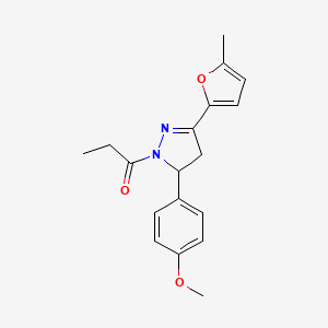 5-(4-methoxyphenyl)-3-(5-methyl-2-furyl)-1-propionyl-4,5-dihydro-1H-pyrazole