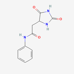 molecular formula C11H11N3O3 B4142309 2-(2,5-dioxo-4-imidazolidinyl)-N-phenylacetamide 