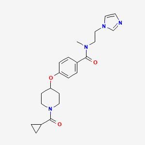 4-{[1-(cyclopropylcarbonyl)-4-piperidinyl]oxy}-N-[2-(1H-imidazol-1-yl)ethyl]-N-methylbenzamide