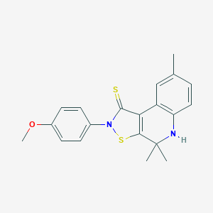 molecular formula C20H20N2OS2 B414232 2-(4-methoxyphenyl)-4,4,8-trimethyl-4,5-dihydro[1,2]thiazolo[5,4-c]quinoline-1(2H)-thione CAS No. 303177-20-0