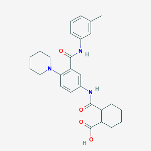 2-({[3-{[(3-methylphenyl)amino]carbonyl}-4-(1-piperidinyl)phenyl]amino}carbonyl)cyclohexanecarboxylic acid