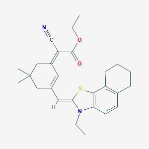 molecular formula C27H32N2O2S B414233 ethyl cyano{3-[(3-ethyl-6,7,8,9-tetrahydronaphtho[2,1-d][1,3]thiazol-2(3H)-ylidene)methyl]-5,5-dimethyl-2-cyclohexen-1-ylidene}acetate 
