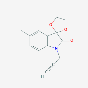 molecular formula C14H13NO3 B414236 5'-Methyl-1'-prop-2-ynylspiro[1,3-dioxolane-2,3'-indole]-2'-one 