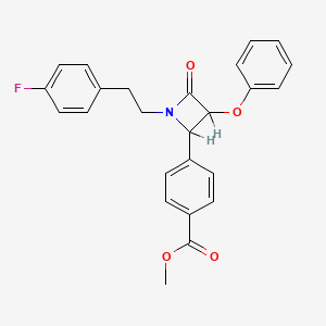 molecular formula C25H22FNO4 B4142371 Methyl 4-{1-[2-(4-fluorophenyl)ethyl]-4-oxo-3-phenoxyazetidin-2-yl}benzoate 