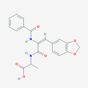 molecular formula C20H18N2O6 B414238 N-[3-(1,3-benzodioxol-5-yl)-2-(benzoylamino)acryloyl]alanine 