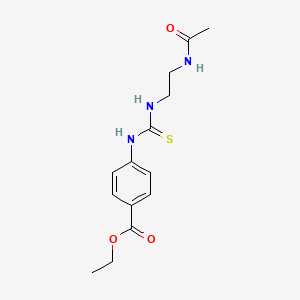 molecular formula C14H19N3O3S B4142457 Ethyl 4-({[2-(acetylamino)ethyl]carbamothioyl}amino)benzoate 