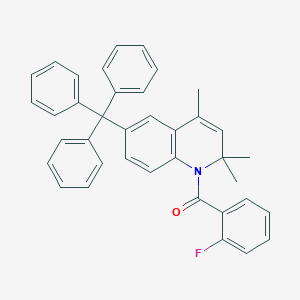 molecular formula C38H32FNO B414248 1-(2-Fluorobenzoyl)-2,2,4-trimethyl-6-trityl-1,2-dihydroquinoline CAS No. 331260-51-6
