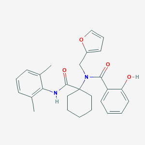 molecular formula C27H30N2O4 B414250 N-[1-[(2,6-dimethylphenyl)carbamoyl]cyclohexyl]-N-(furan-2-ylmethyl)-2-hydroxybenzamide 