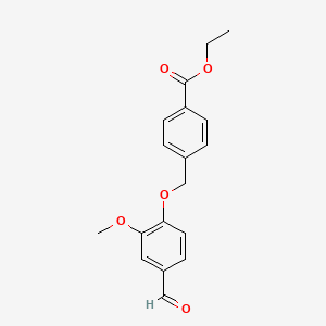 molecular formula C18H18O5 B4142607 ethyl 4-[(4-formyl-2-methoxyphenoxy)methyl]benzoate 