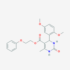 molecular formula C22H24N2O6 B414267 2-Phenoxyethyl 4-(2,5-dimethoxyphenyl)-6-methyl-2-oxo-1,2,3,4-tetrahydro-5-pyrimidinecarboxylate 