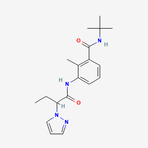 N-(tert-butyl)-2-methyl-3-{[2-(1H-pyrazol-1-yl)butanoyl]amino}benzamide