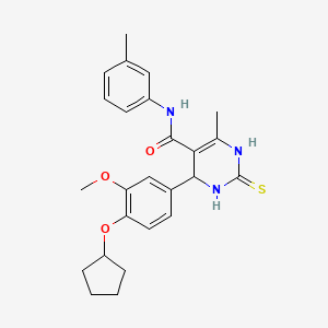 4-[4-(cyclopentyloxy)-3-methoxyphenyl]-6-methyl-N-(3-methylphenyl)-2-thioxo-1,2,3,4-tetrahydro-5-pyrimidinecarboxamide