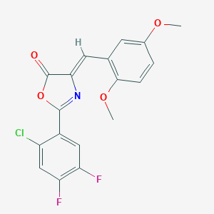 molecular formula C18H12ClF2NO4 B414270 2-(2-chloro-4,5-difluorophenyl)-4-(2,5-dimethoxybenzylidene)-1,3-oxazol-5(4H)-one 