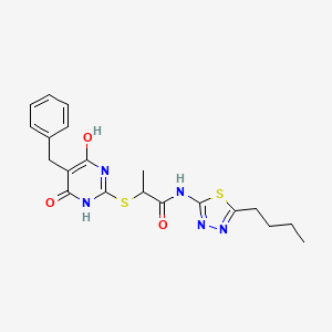 2-[(5-benzyl-4-hydroxy-6-oxo-1,6-dihydropyrimidin-2-yl)sulfanyl]-N-(5-butyl-1,3,4-thiadiazol-2-yl)propanamide