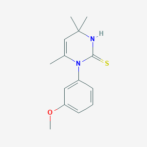 1-(3-methoxyphenyl)-4,4,6-trimethyl-3,4-dihydro-2(1H)-pyrimidinethione